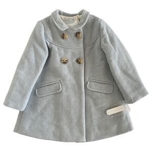 Edgehill Collection Toddler Girls Coat Double-Breasted Blue Size 2T/3T
